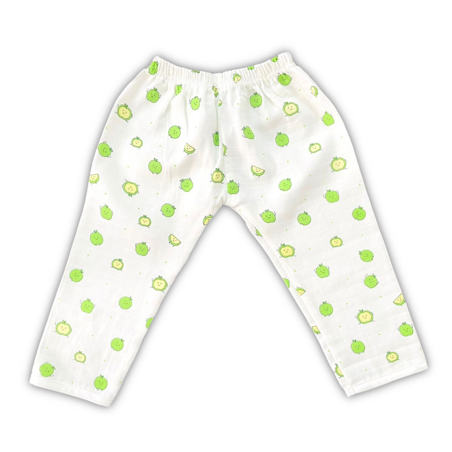 Green Apple Pyjama Set Muslin