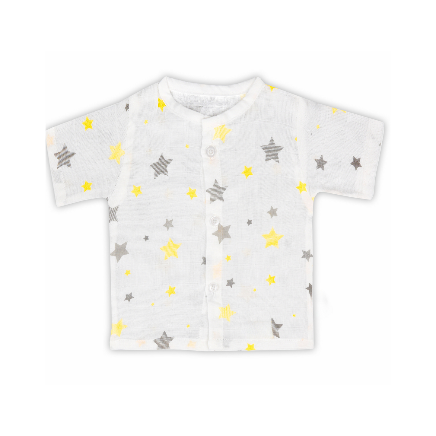 Yellow Star Jabla Half Sleeves Muslin